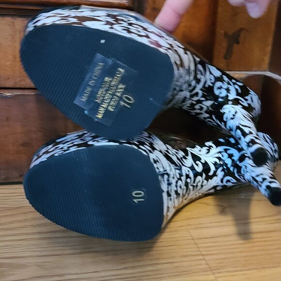 NEW NWT! PLEASER ADORE 701FL MOTIF CLEAR SLIDE PRINT PLATFORM SPIKE HEELS sz 10 - Picture 6 of 6